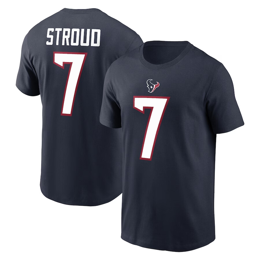 NFL Houston Texans CJ Stroud Jersey Style T-Shirt or Custom Name