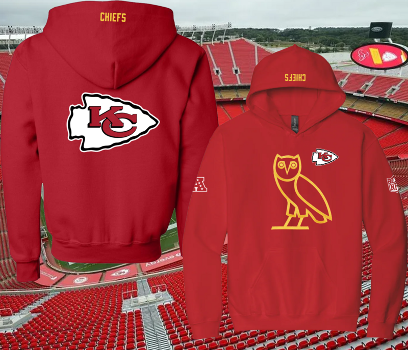 Men&#39;s OVO x NFL Red Kansas City Chiefs OG Owl Pullover Hoodie