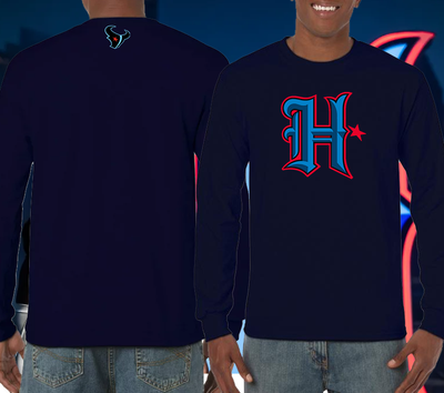 New Texans Long Sleeve Lt Blue Logo