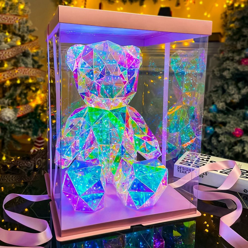 Valentines Day Geometric Night Light Bear
