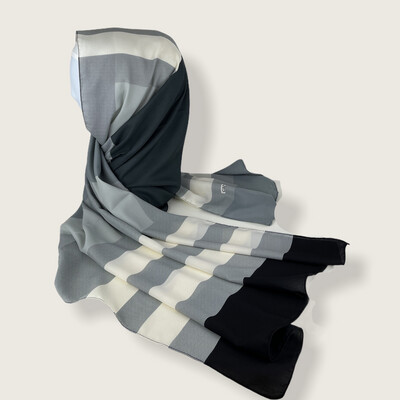 Printed Hijab Grey Picasso