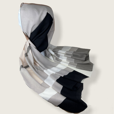 Printed Hijab Grey 