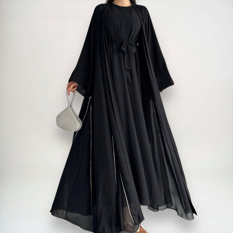 Elegant Zweiteiler Abaya / Black