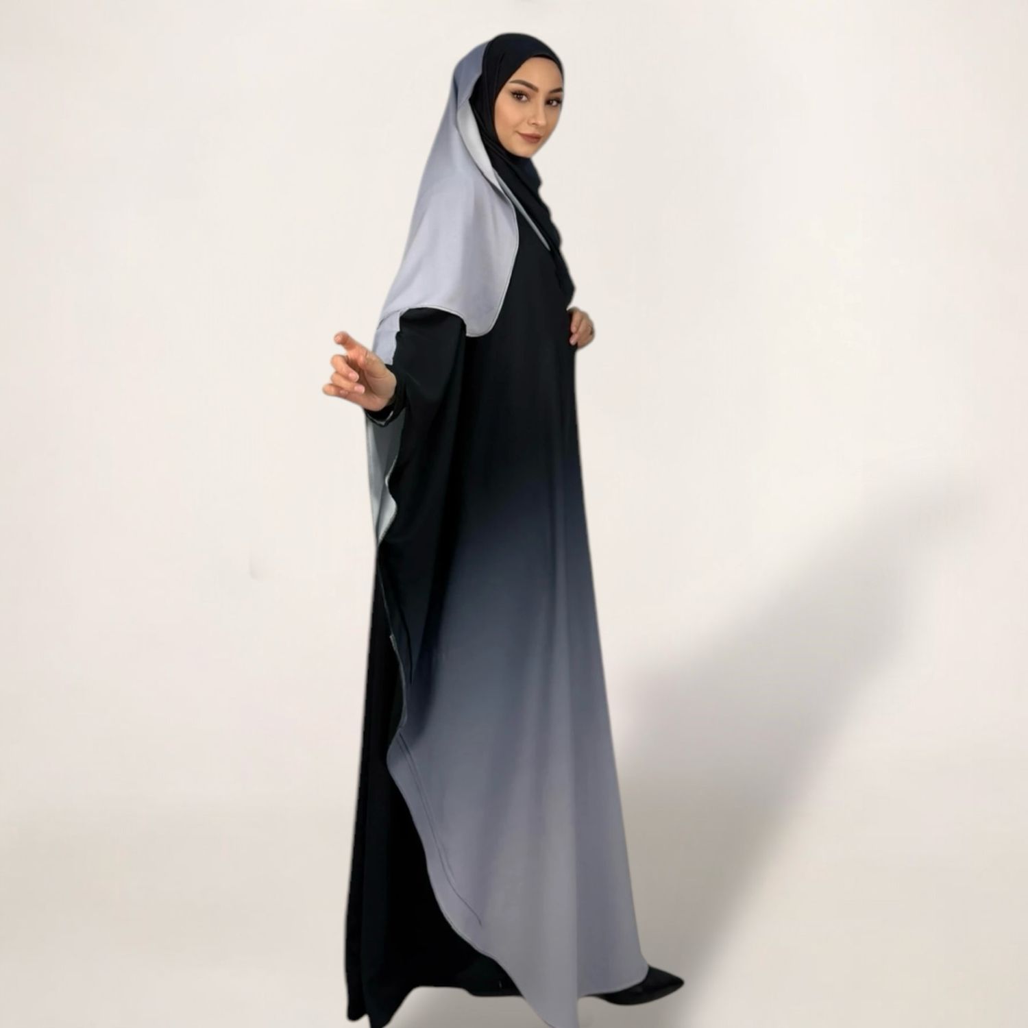  Abaya Set  ink. Hijab / Black &amp; White