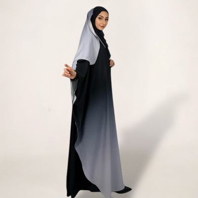  Abaya Set  ink. Hijab / Black &amp; White