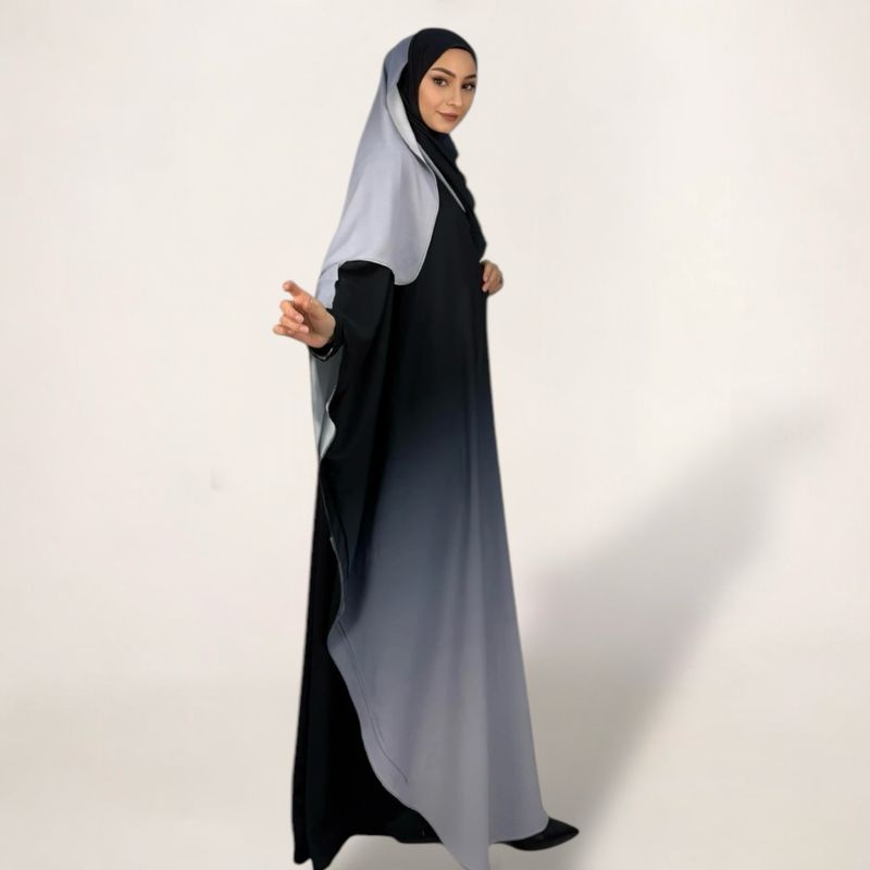 Abaya Set  ink. Hijab / Black &amp; White