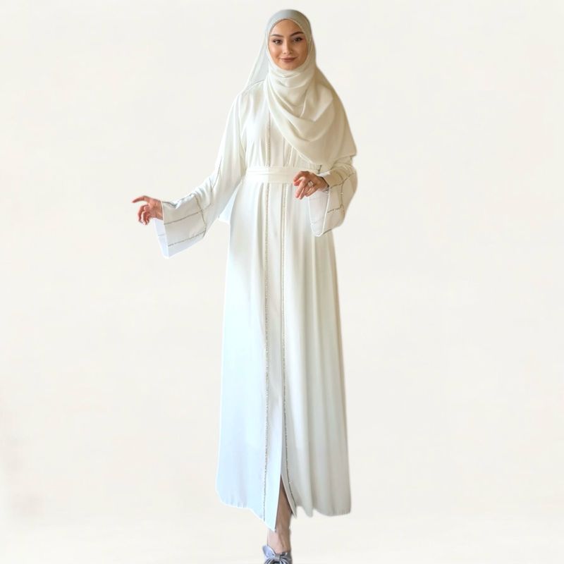 Glam Abaya inkl. Hijab / White