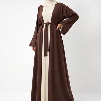 2 Set Abaya - Brown &amp; Beige