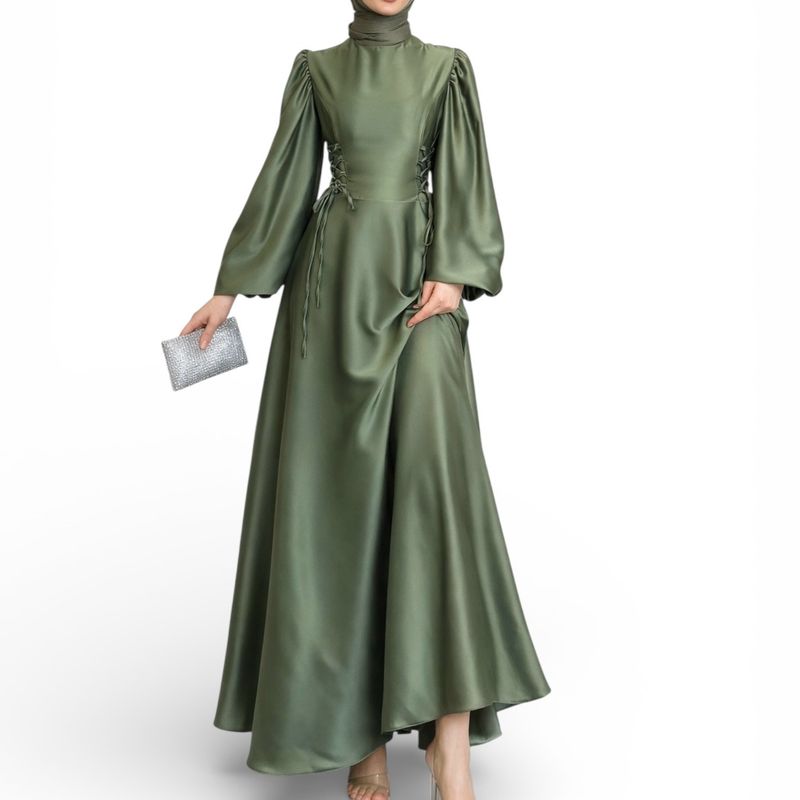 Dress / Satin Green