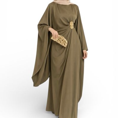 Evening Dress / Satin Olive