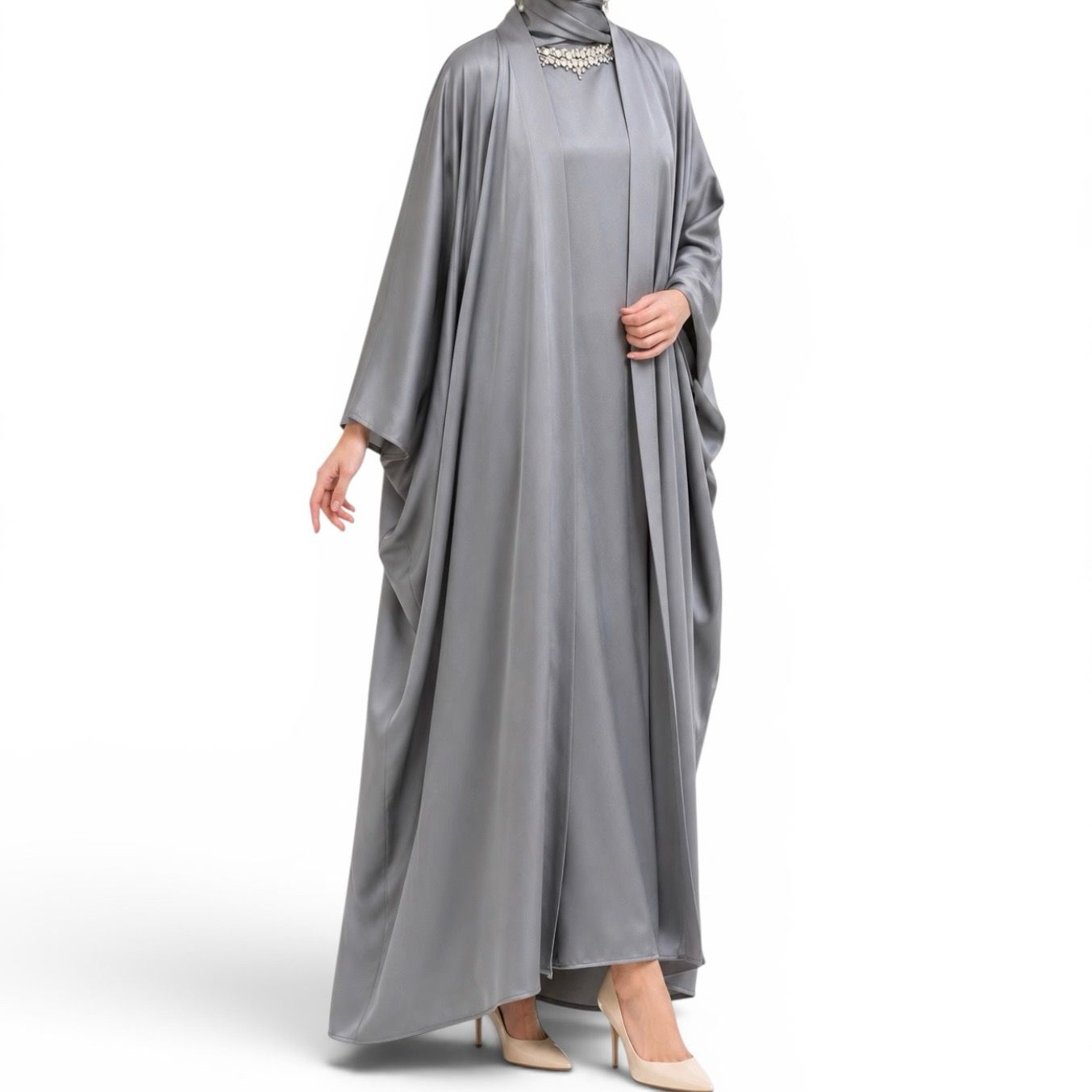2 Set Satin Abaya 