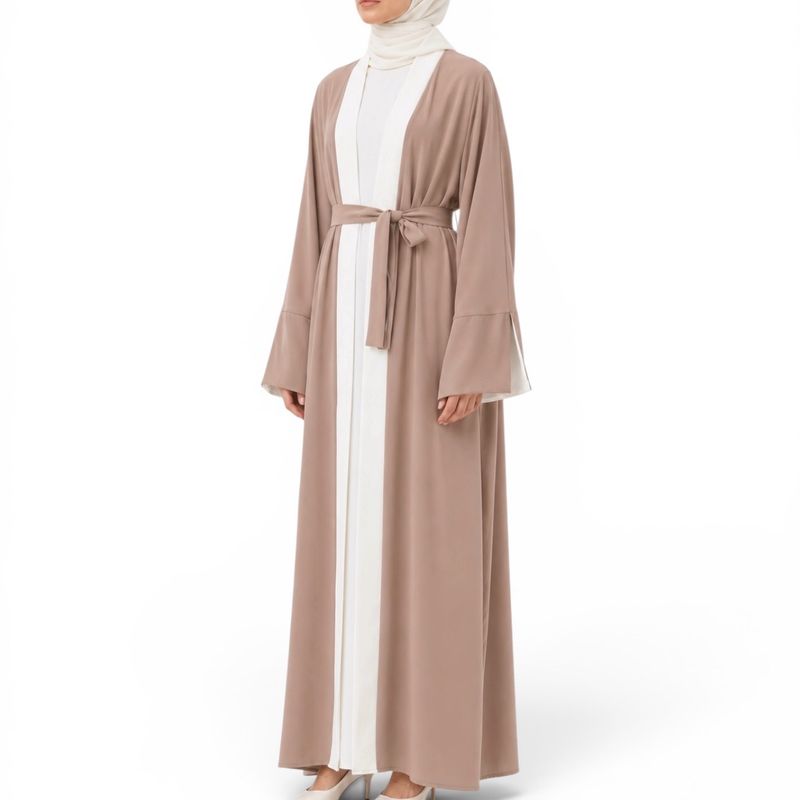 Elegant Abaya -  Creamy Rose