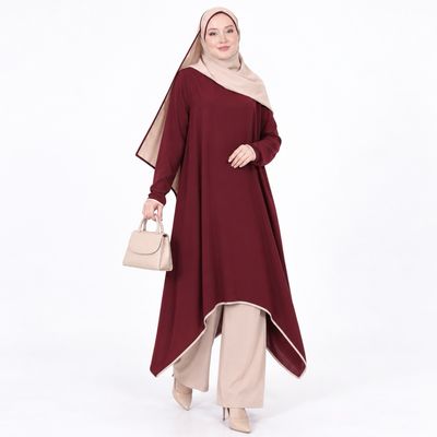 3 pieces Set / Burgundy &amp; Beige