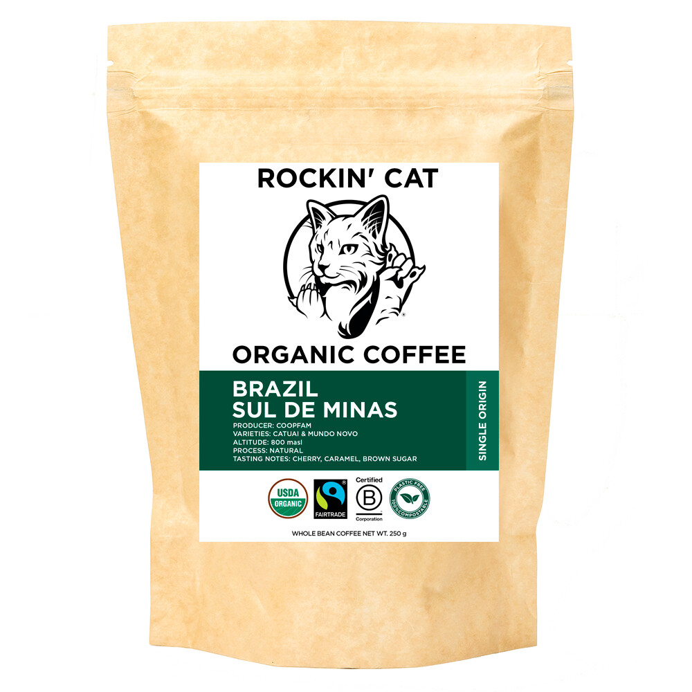 Rockin' Cat Organic Coffee - Brazil Sul de Minas - Fairtrade