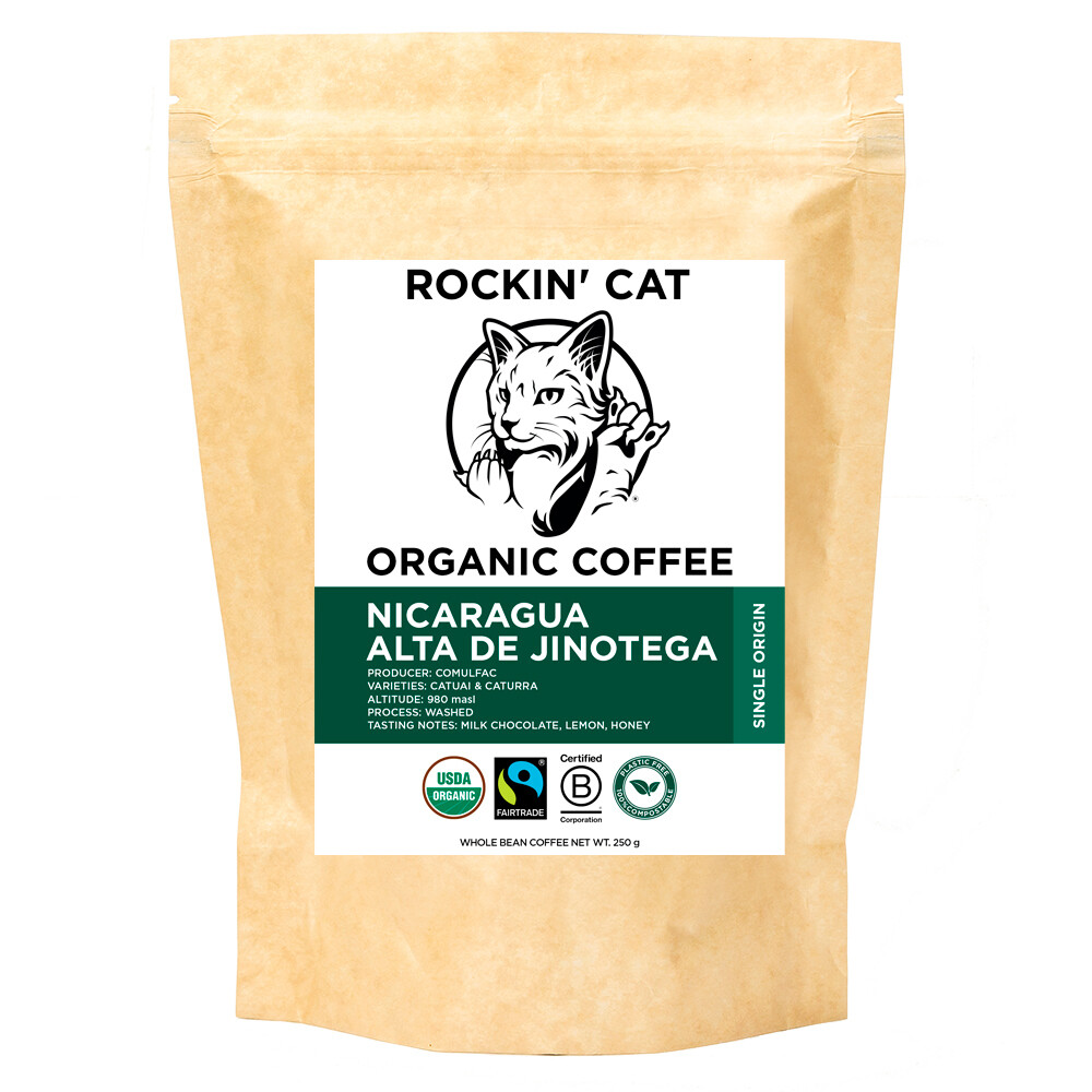 Rockin' Cat Organic Coffee - Nicaragua Alta de Jinotega - Fairtrade