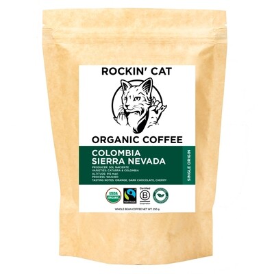 Rockin' Cat Organic Coffee - Colombia Sierra Nevada - Fairtrade