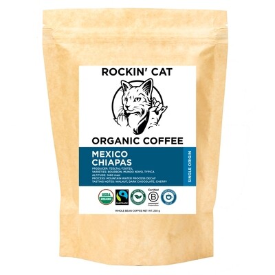 Rockin' Cat Organic Coffee - Mexico Chiapas - DECAF - Fairtrade