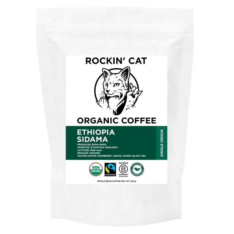 Rockin&#39; Cat Organic Coffee - Ethiopia Sidama - Fairtrade