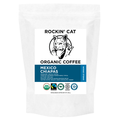 Rockin&#39; Cat Organic Coffee - Mexico Chiapas - DECAF - Fairtrade