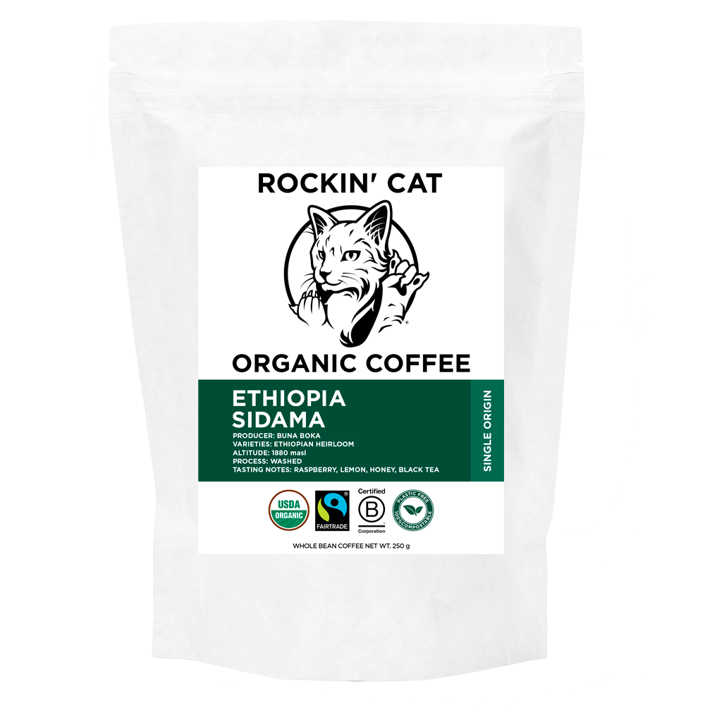 Rockin' Cat Organic Coffee - Ethiopia Sidama - Fairtrade