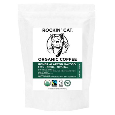 Rockin' Cat Organic Coffee - Homer Alarcon Gayoso - Peru - Gesha - Natural Process - Fairtrade