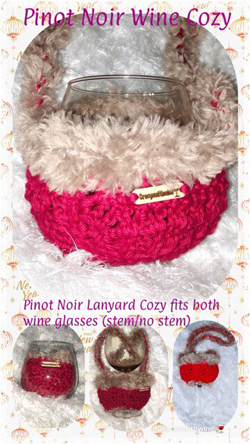Pinot Noir Wine Cozy With Lanyard