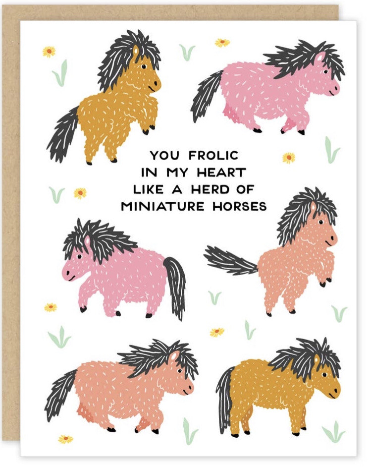 Party Of One Frolicking Ponies Card