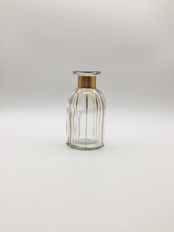 Flaschenvase mit goldenen Streifen, Höhe 15cm