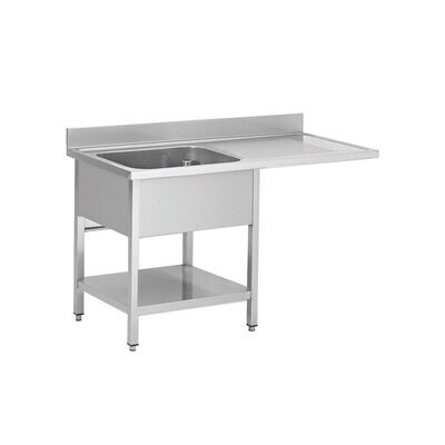 Spülzentrum Edelstahl 1 Becken seitlich, mit Tropffläche,  Bautiefe 700mm Spülzentrum Edelstahl 1 Becken seitlich, mit Tropffläche,  Bautiefe 700mm