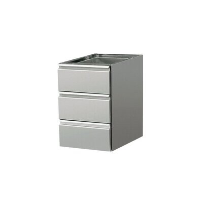 Schubladenblock mit 3 Schubladen Arbeitstisch Edelstahl ATG, Bautiefe 600mm