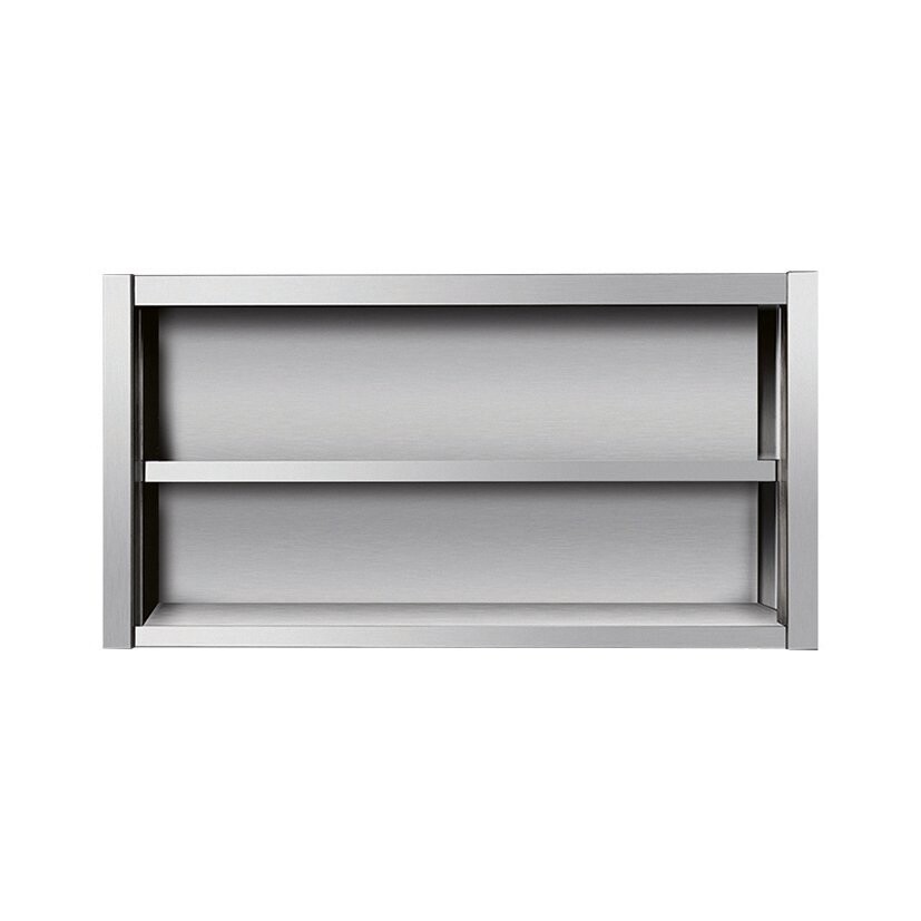 Wandhängeschrank Edelstahl offen mit  Zwischenboden
