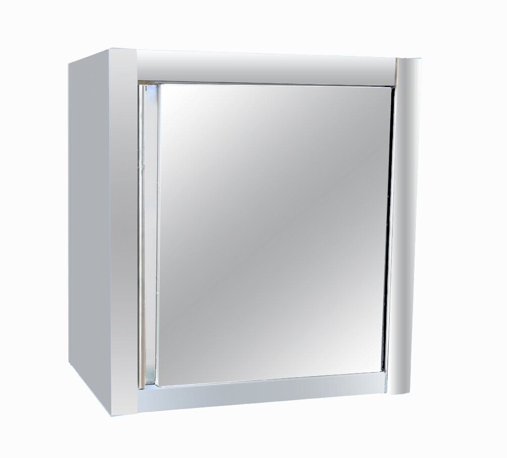 Wandhängeschrank Edelstahl mit Tür und Zwischenboden