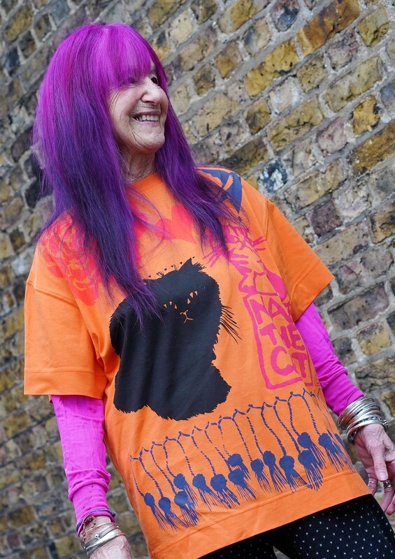 &quot;NatTheCat&quot; 4-colour print T-shirt NTC#003 ORANGE