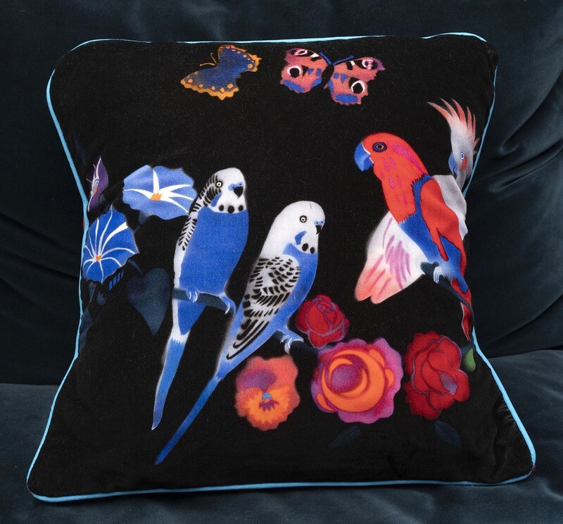NAT THE CAT CUSHION COVER - BUDGIES NAT THE CAT CUSHION COVER - BUDGIES