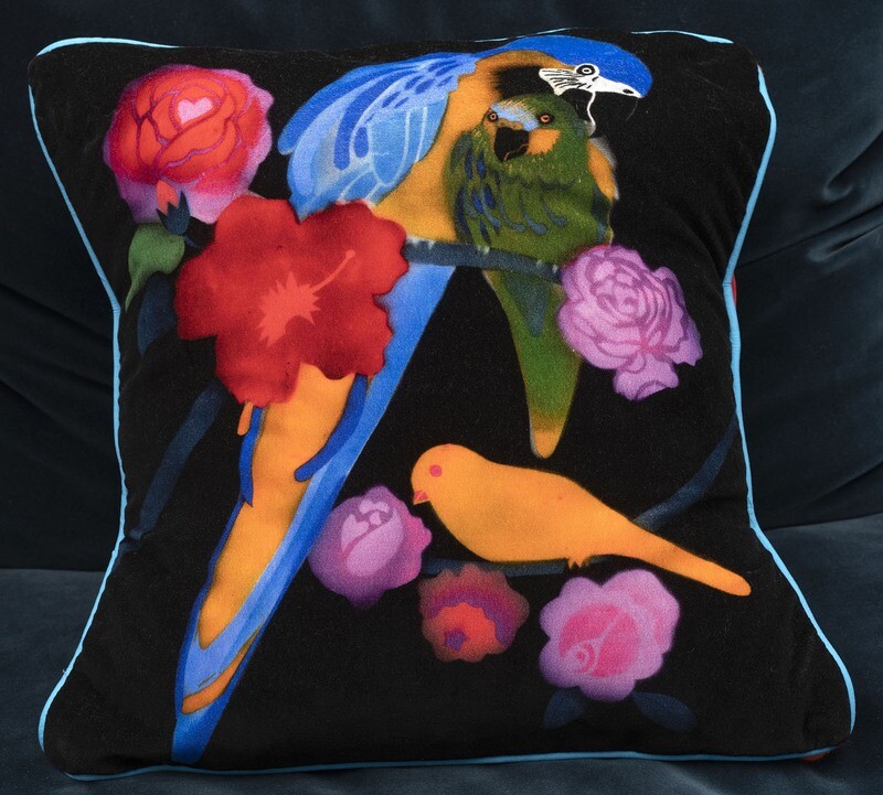 NAT THE CAT CUSHION COVER - MCCAW PARROT NAT THE CAT CUSHION COVER - MCCAW PARROT