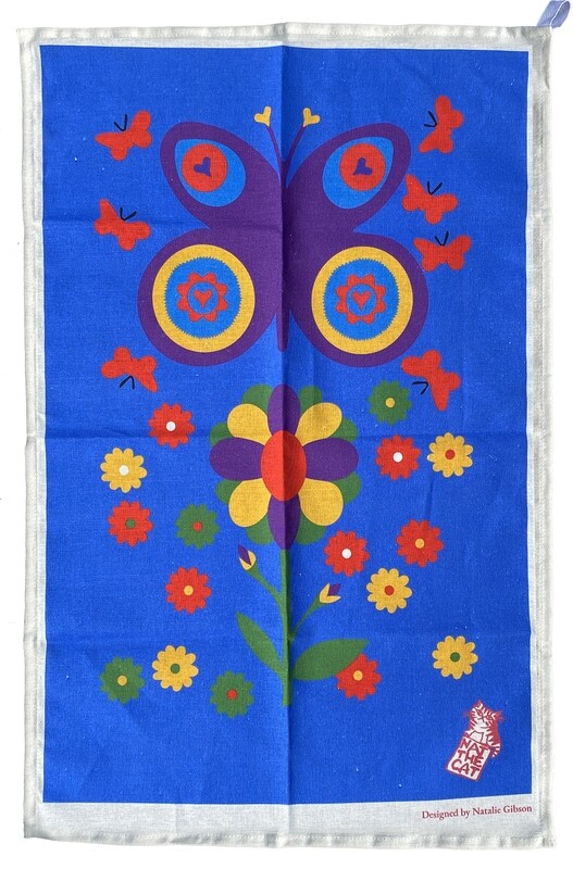 Tea Towel - Butterfly &amp; Flowers