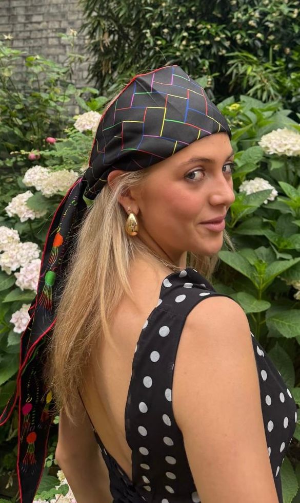 Silk scarf &quot;Geometric&quot; 160cm x 24cm