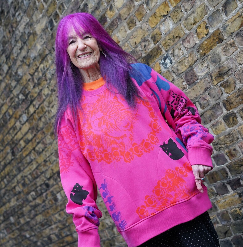 “NatTheCat” Sweatshirt with "Cat in Heart" print NTC#002 PINK