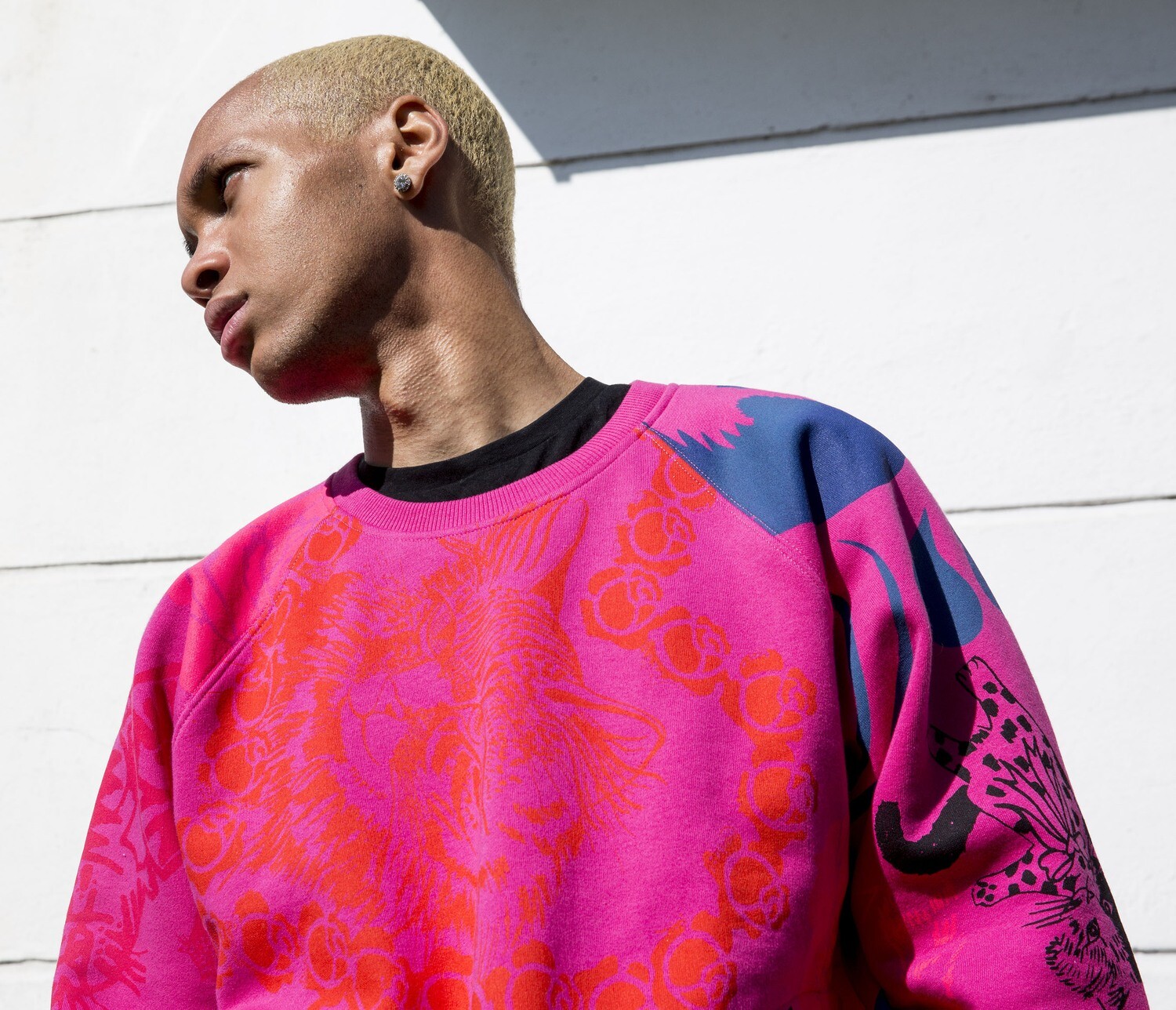 “NatTheCat” Sweatshirt with "Cat in Heart" print NTC#002 PINK