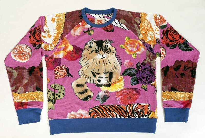 "NatTheCat" digitally printed sweatshirt NTC#004  PINK