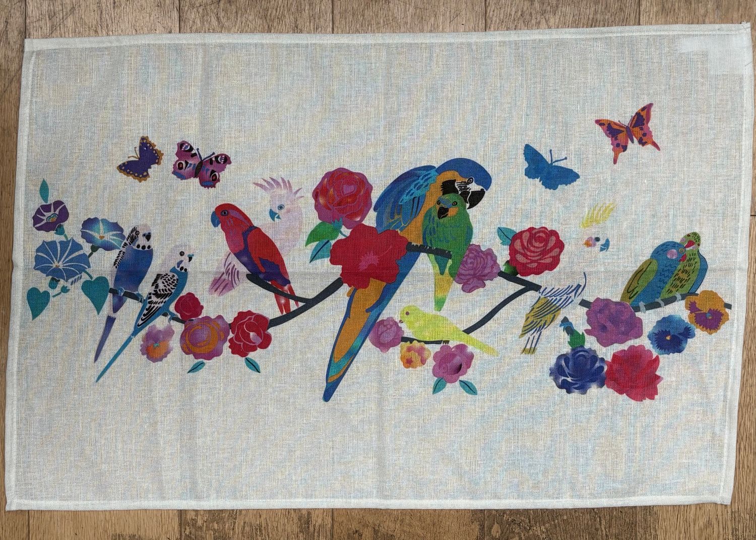 Tea Towel - Birds on white