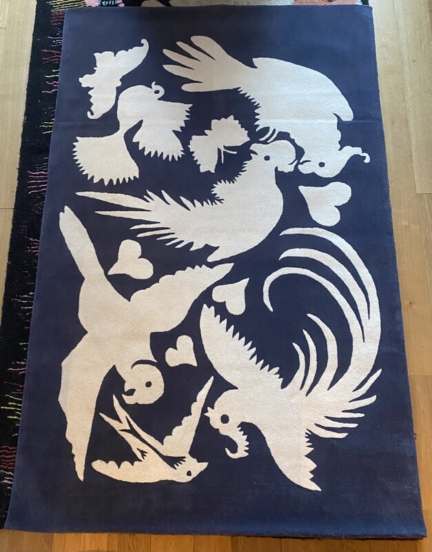 Rug - Birds on Blue