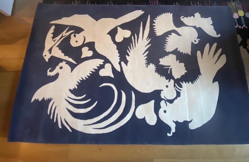 Rug - Birds on Blue