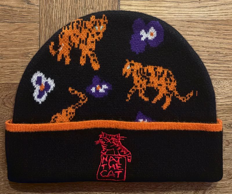 Nat The Cat “ambush of tigers” cashmere hat