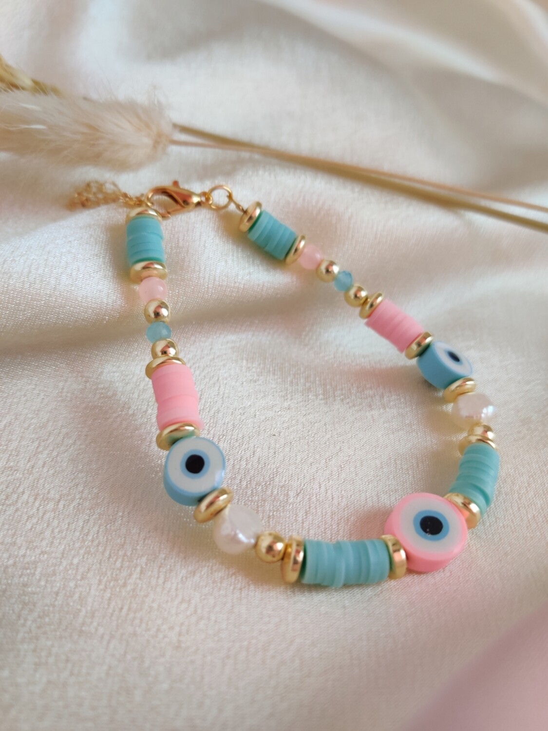 Evil Eye - Rose Baby Blue Bracelet