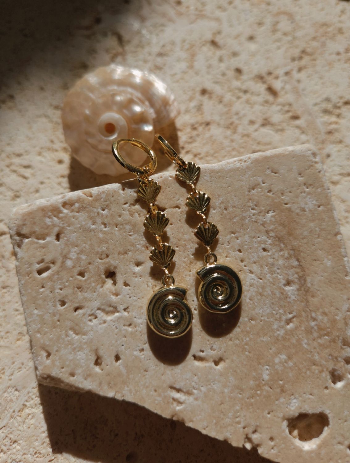 Golden Seashell Earrings 