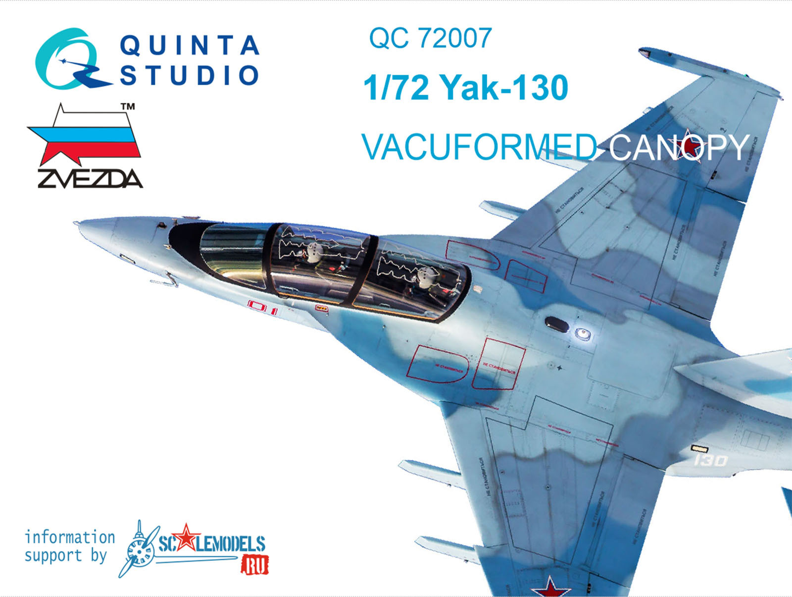 Quinta studio/'s QC72011 1//72 Su-27SM vacuformed clear canopy for Zvezda kit