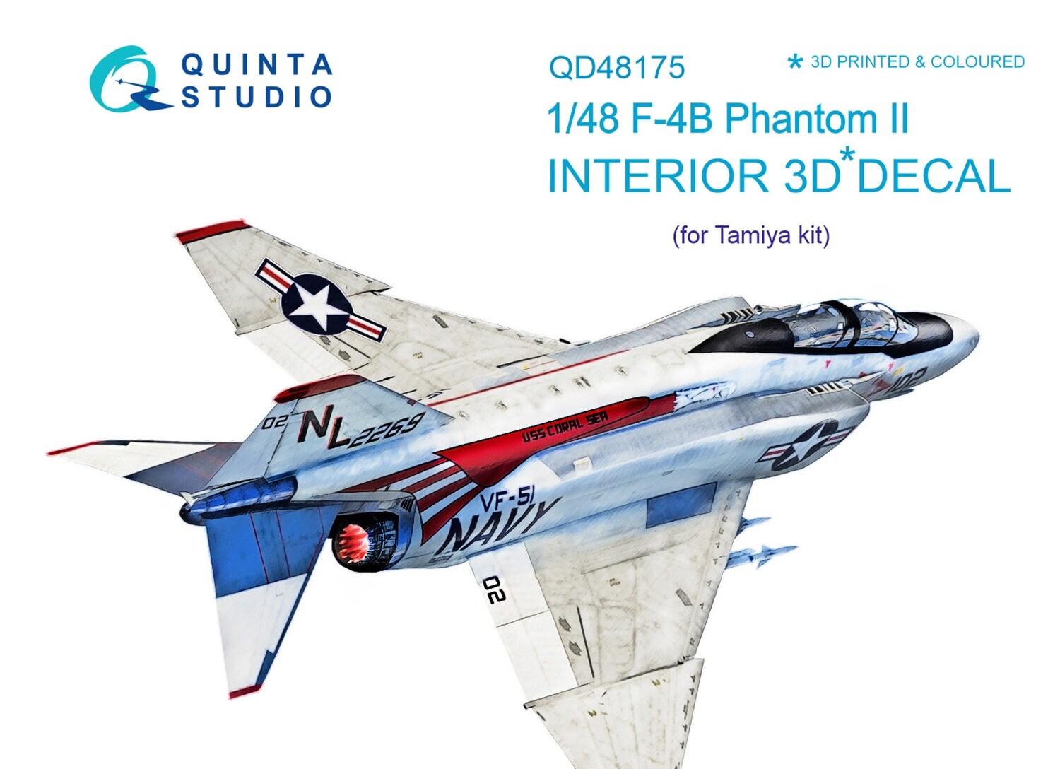 Quinta Studio 1/48 F4B 3DPrinted & coloured Interior on decal paper