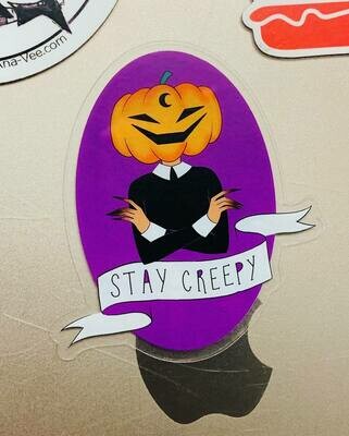 Clear Sticker, Stay Creepy