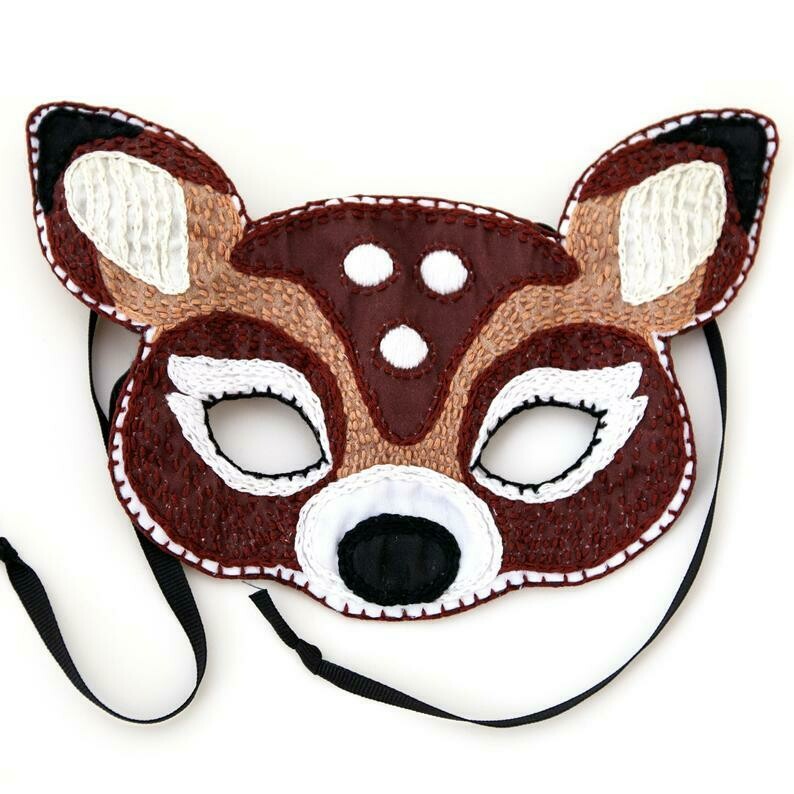 SALE - Crafty Creatures Embroidery Kit - Deer Mask Kids